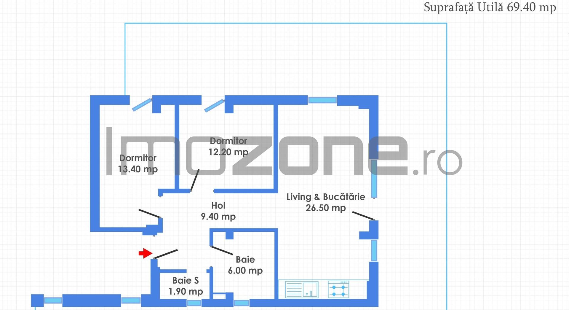 Militari - Drumul Belsugului, 3 camere + 63 mp. Curte, 2 gr. sanitare - Schiță 19