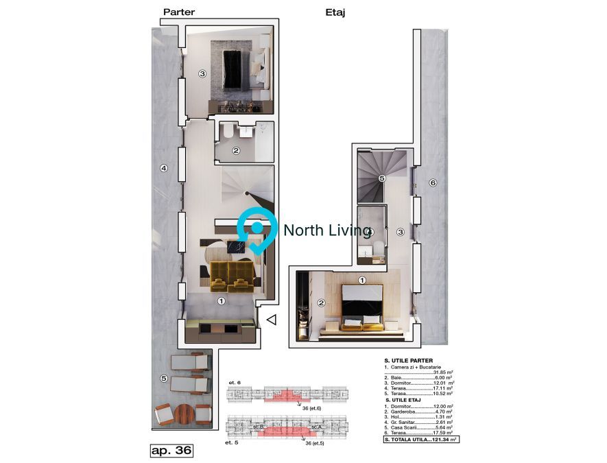 Penthouse 3 camere, 121 mp, terase, Prelungirea Ghencea - Poză 9