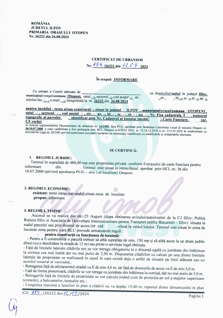 Vanzare teren central Otopeni - Poză 4