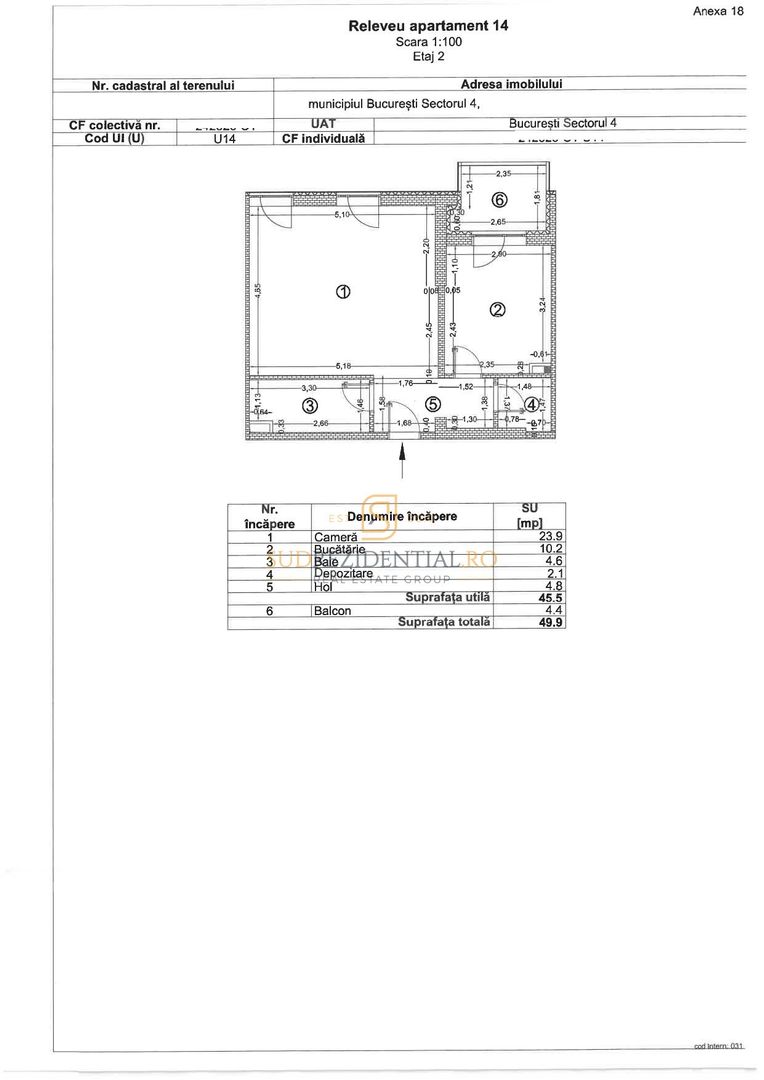 Garsoniera 49.90 mp | Etaj 2 | Brancoveanu – Mall Grand Arena - Schiță 7
