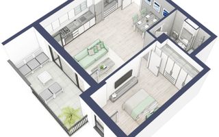 Apartament 2 camere | Balcon 10.7 mp | Etaj 3 | Turnisor - Poză 4