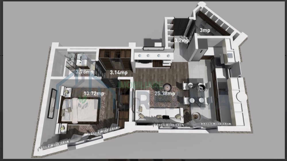 Apartament 2 camere, Bucium, bloc nou intabulat - Poză 6