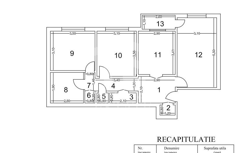 Apartament 3 camere decomandat, 2 băi, Strada Moinești 14 - Schiță 21