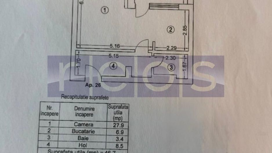 VANZARE STUDIO DUBLU | CLOUD 9 | 47MP | TERASA | MOBILAT-UTILAT | - Schiță 7