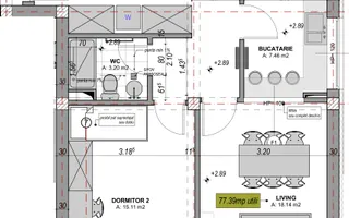 Apartament 3 camere decomandat, 2 băi, logie 9 mp | DaVinci Homes - Schiță 13