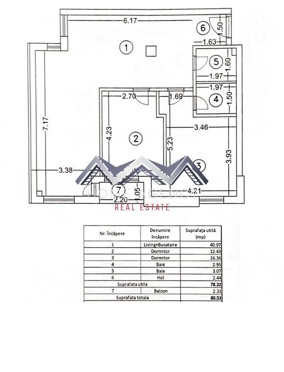 Apartament 3 camere 78 mp utili | Otopeni central | Finisaje la alegere - Schiță 12