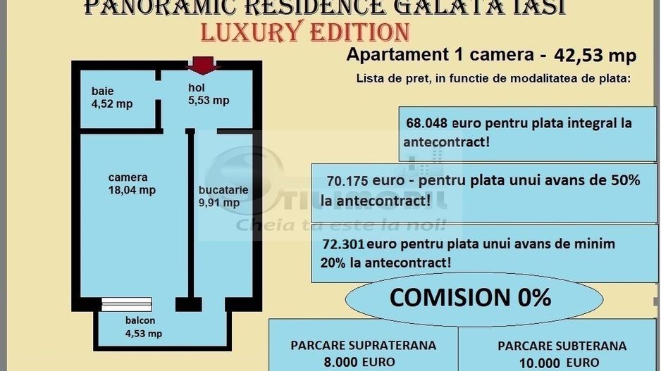 Apartament decomandat de vanzare in Iasi, Galata, 42,53 mp, bloc nou - Poză 2