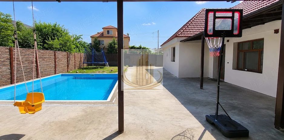 Casă individuală pe parter cu piscină | 4 cam | 432 mp teren | Plopi - Poză 1