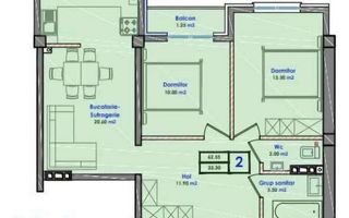 Vânzare, apartament, 2 cameră, str. Cartușa, Dulești - Poză 9