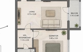 Soarelui | 2 Camere | Etaj 1 | Mobilat si Utilat | Disponibil imediat - Poză 11