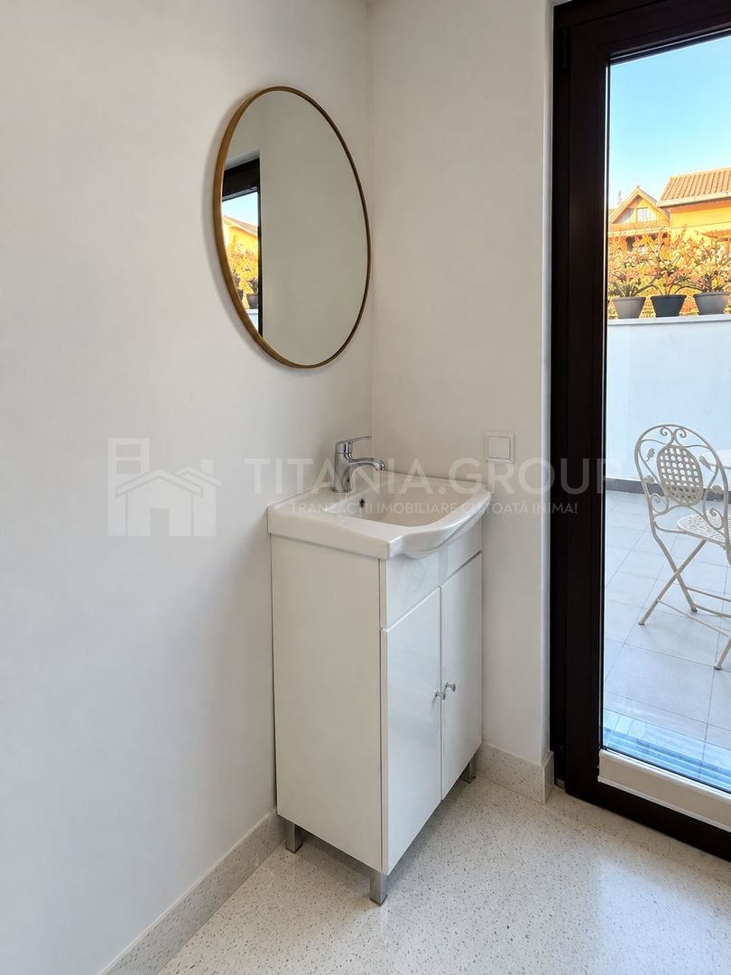 Cameră individuală cu terasa proprie în salon,  aer condiționat, modern - Poză 4
