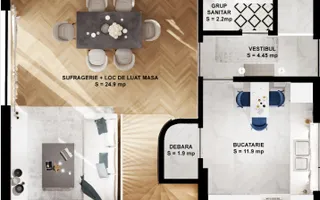 Casă P+1+M de vânzare în Otopeni–Tunari | Ansamblu nou, 3 dormitoare, mobilată - Schiță 11