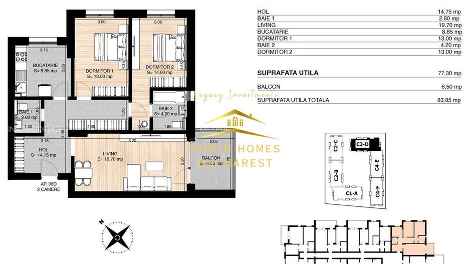 COMISON 0 -Apartament de vanzare -3 CAMERE -OMV PIPERA - Poză 9