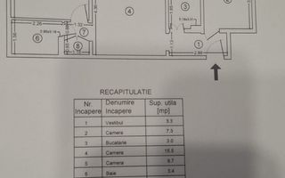 Parcare 3 Camere Drumul Gazarului Resita Mobilat - Schiță 8