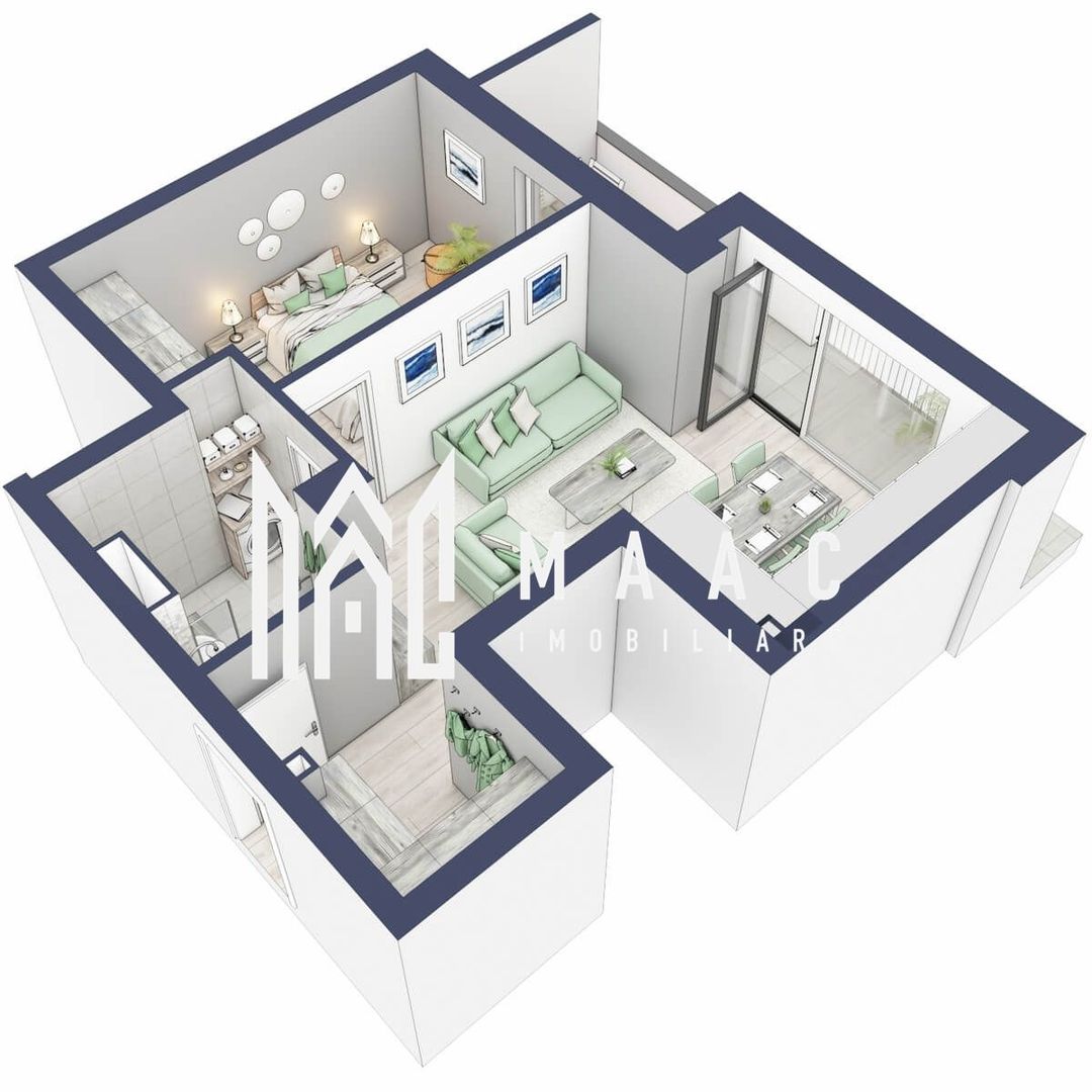 Apartament 2 camere | Etaj 3 | Balcon 10.3 mp | Turnisor - Poză 4