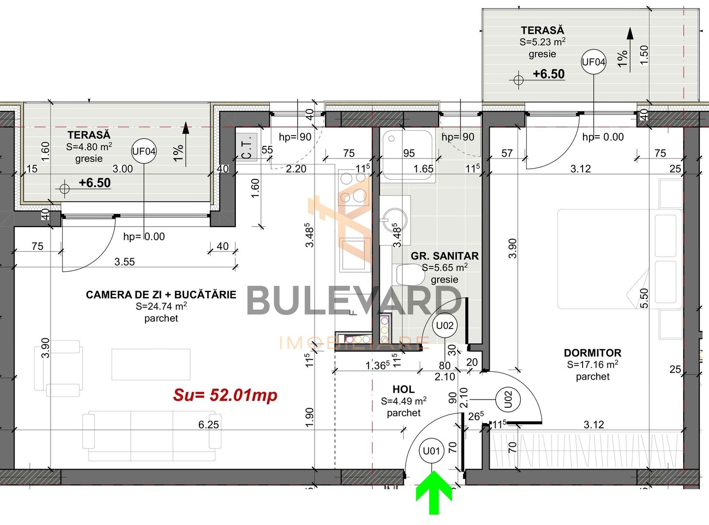 Comision 0. Apartament 2 camere, bloc nou in Apahida! - Schiță 4