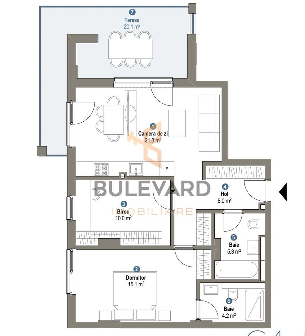 Apartament cu 3 camere+garaj+terasa de 20 mp! - Poză 2