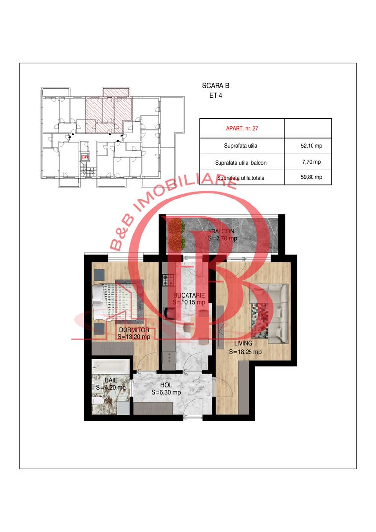2 camere decomandat   Pallady Metrou Nicolae Teclu - Schiță 10