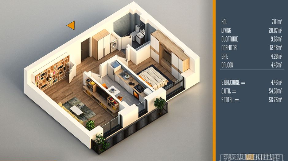 Oferta Lansare 2 camere decomandat proiect nou Pallady - Schiță 1