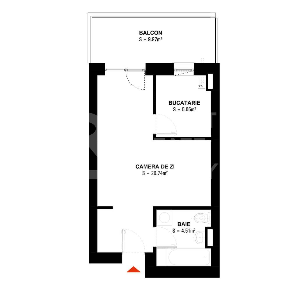 Vânzare, garsonieră, 1 cameră tip 1C, Hils Brauner, București - Poză 14