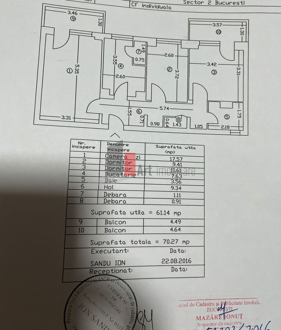 Apartament 3 camere Pantelimon Parcul Dobroesti - Schiță 9