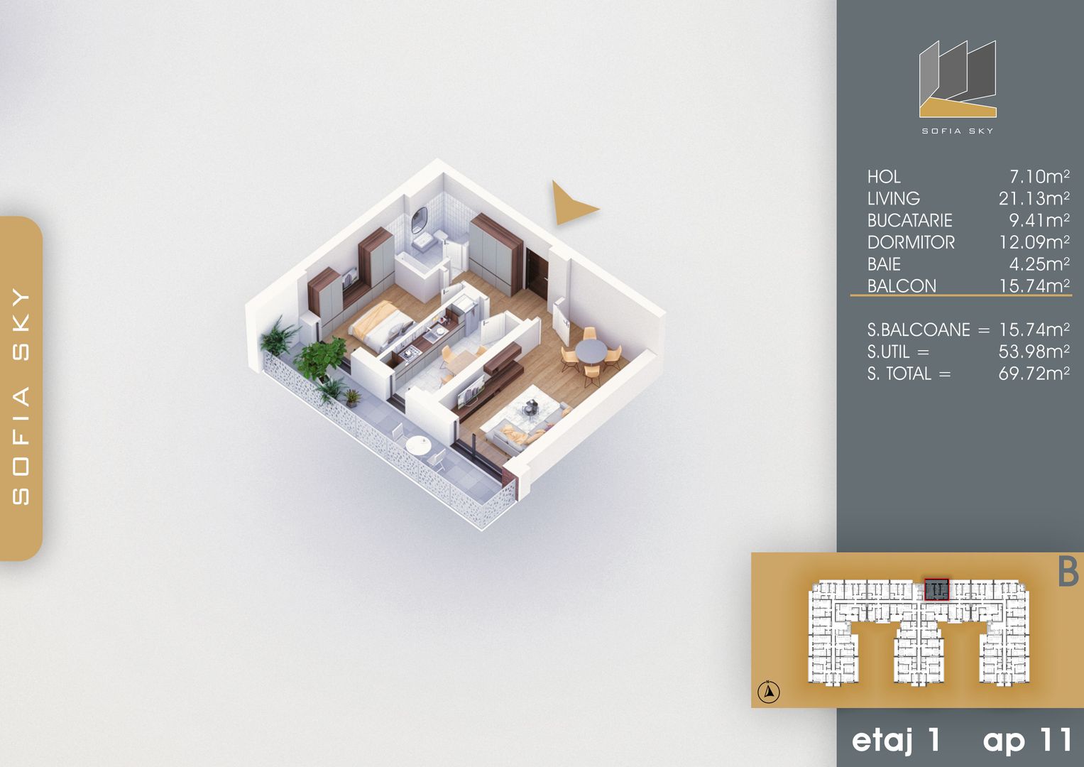 Apartament 2 camere decomandat  Titan Pallady  7 min Metrou Nicolae Teclu - Schiță 2