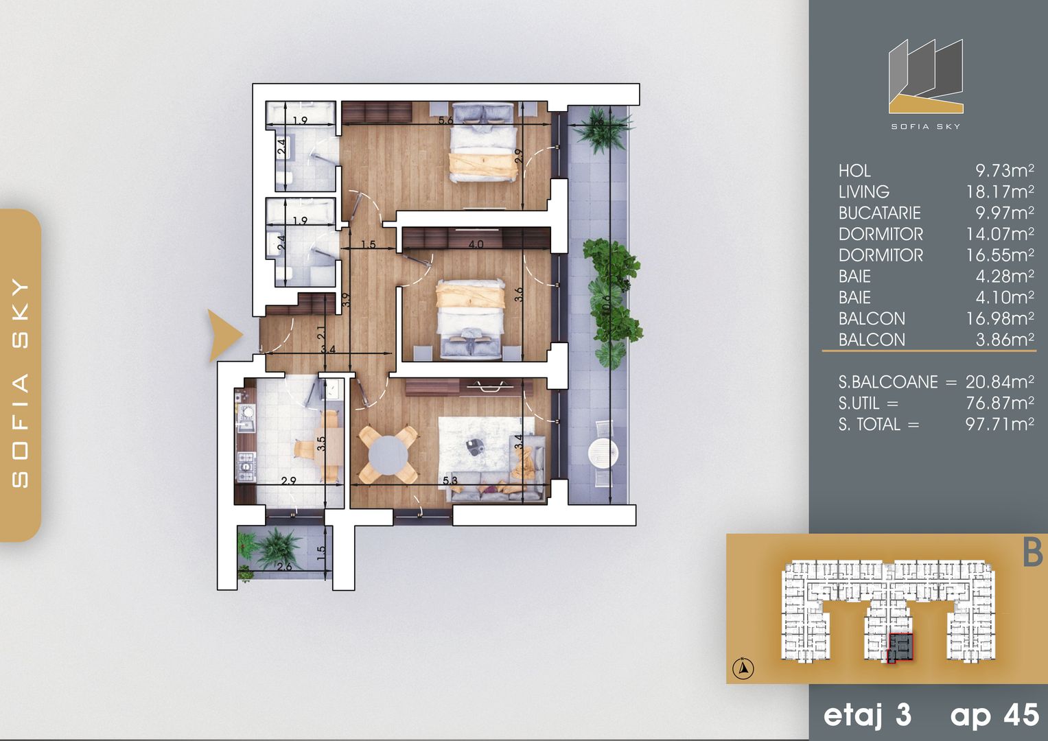 Ideal familie 3 camere decomandat la 7 min M Nicolae Teclu Titan Pallady - Schiță 10