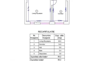 VANZARE 2CAMERE | ROND OMV | 56MP | PARTER | MOBILAT-UTILAT LUX PARCARE - Schiță 18