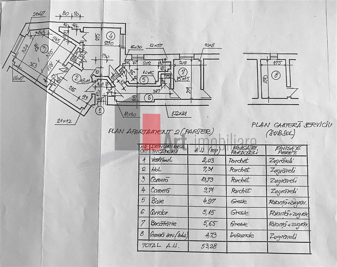 Apartament 2 camere parter inalt – zona Bd. Carol/Armeneasca - Schiță 14