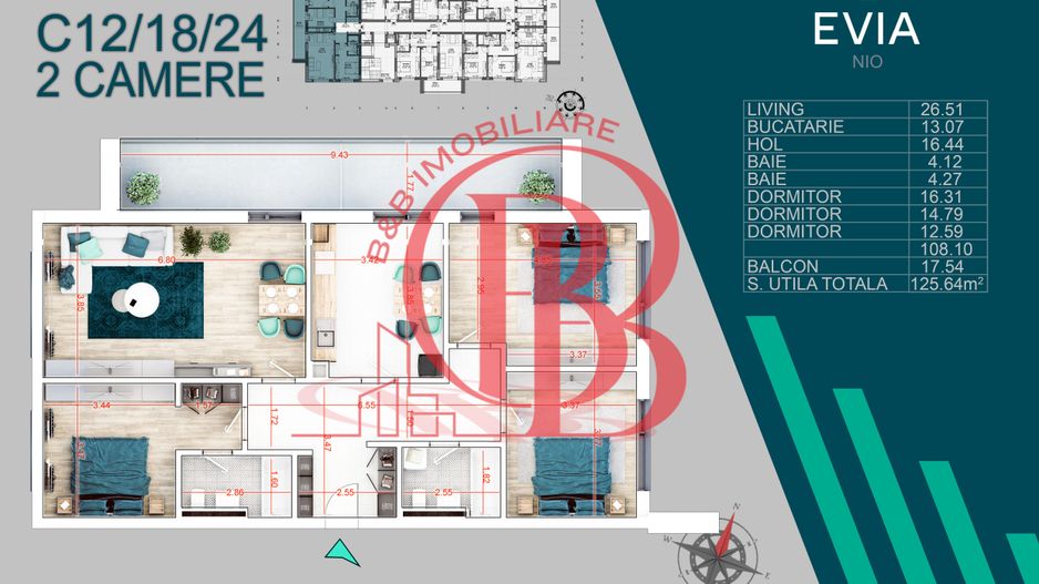 Apartament Premium 4 camere Mutare Rapida Smart Home - Schiță 1