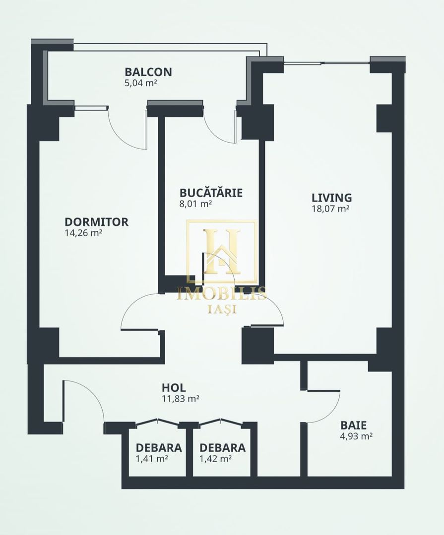 Ap.2 camere D.,et.3, 64.82mp, 150.753euro-Compex Rezidential Tatarasi - Poză 4