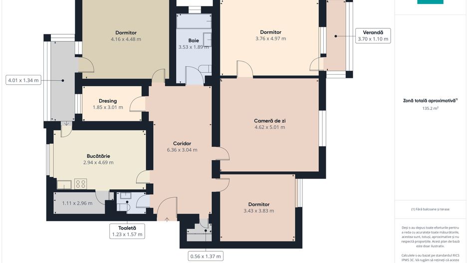 Apartament unic cu 4 camere în Centrul Aradului - Poză 3