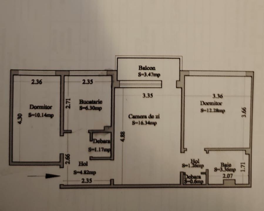 Apartament 3 Camere Apusului - Schiță 13