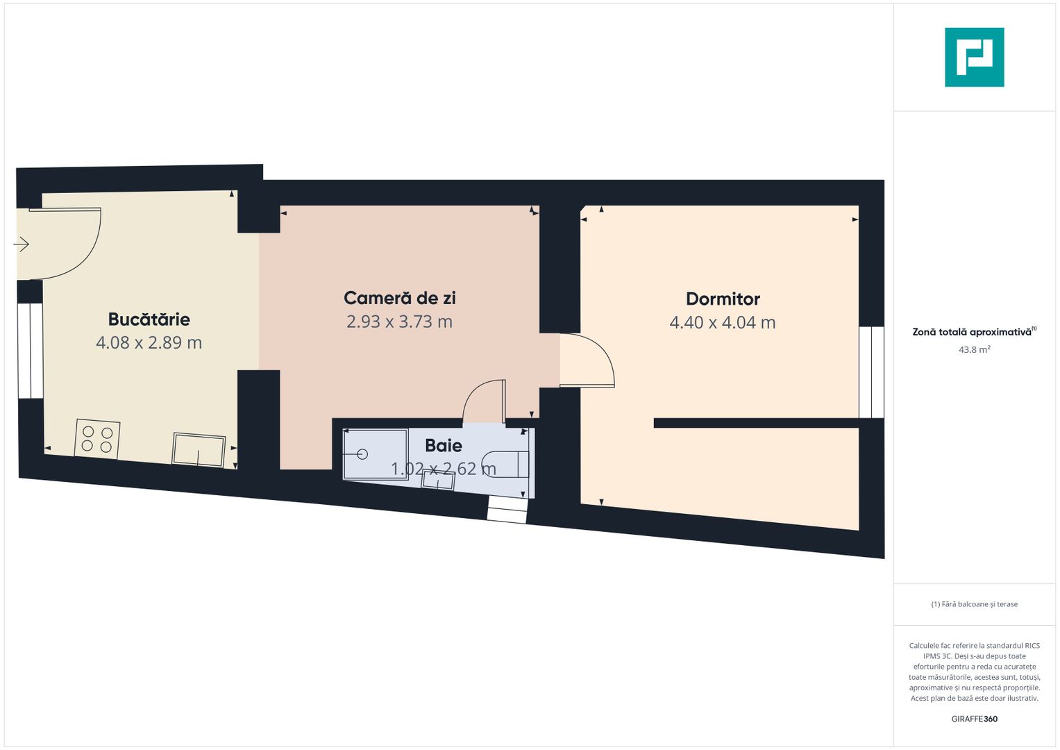 Apartament modern cu 2 camere la curte comună - Poză 15