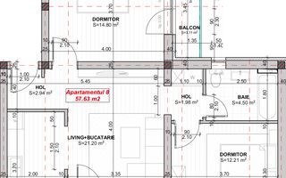 Bloc NOU. Etaj 1. Braytim. 2 balcoane - Schiță 16
