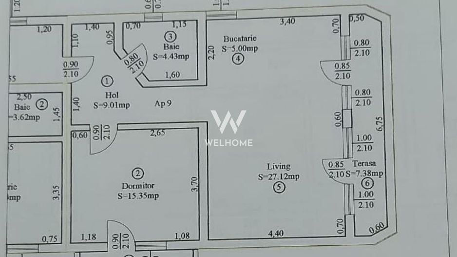 Apartament 2 camere, 61 mp, Turnisor Sibiu - Schiță 11