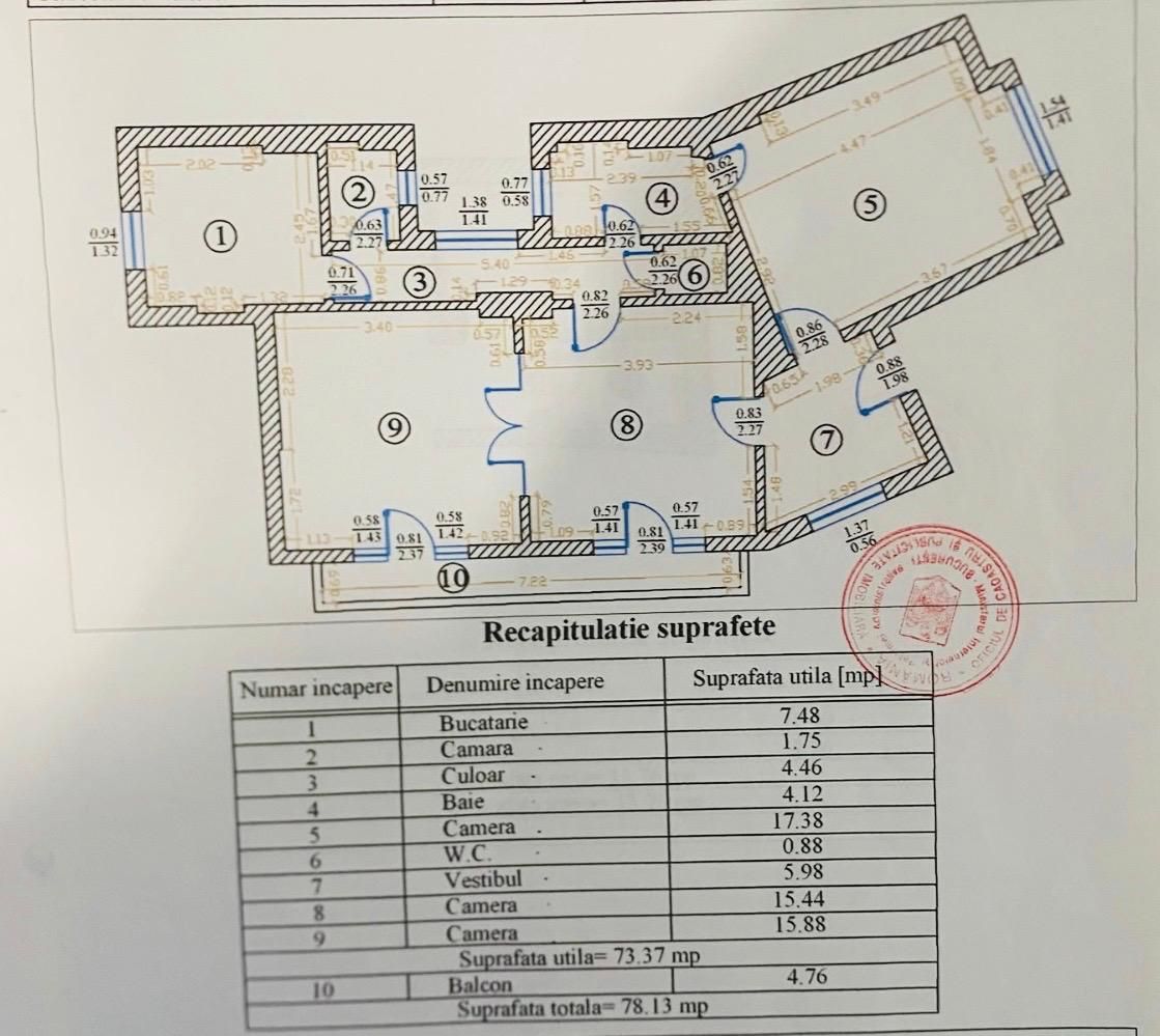 3 CAMERE | VILA INTERBELICA | ZONA EMINESCU | CENTRALA PROPRIE | 10 MIN METROU - Schiță 10