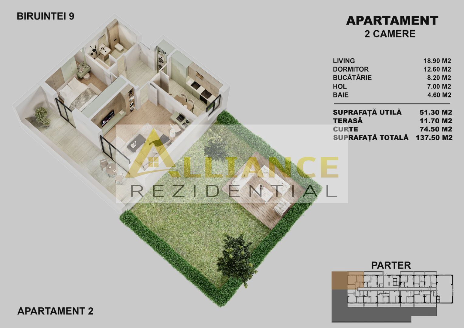 APARTAMENTE NOI CU CURTE PROPRIE | STR. BIRUINTEI I METROU - Poză 6