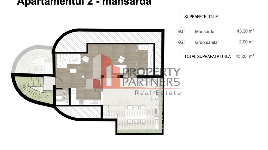 Apartament Duplex Elegant cu Terasă Panoramică – Dealul Cetății, Brașov - Schiță 23