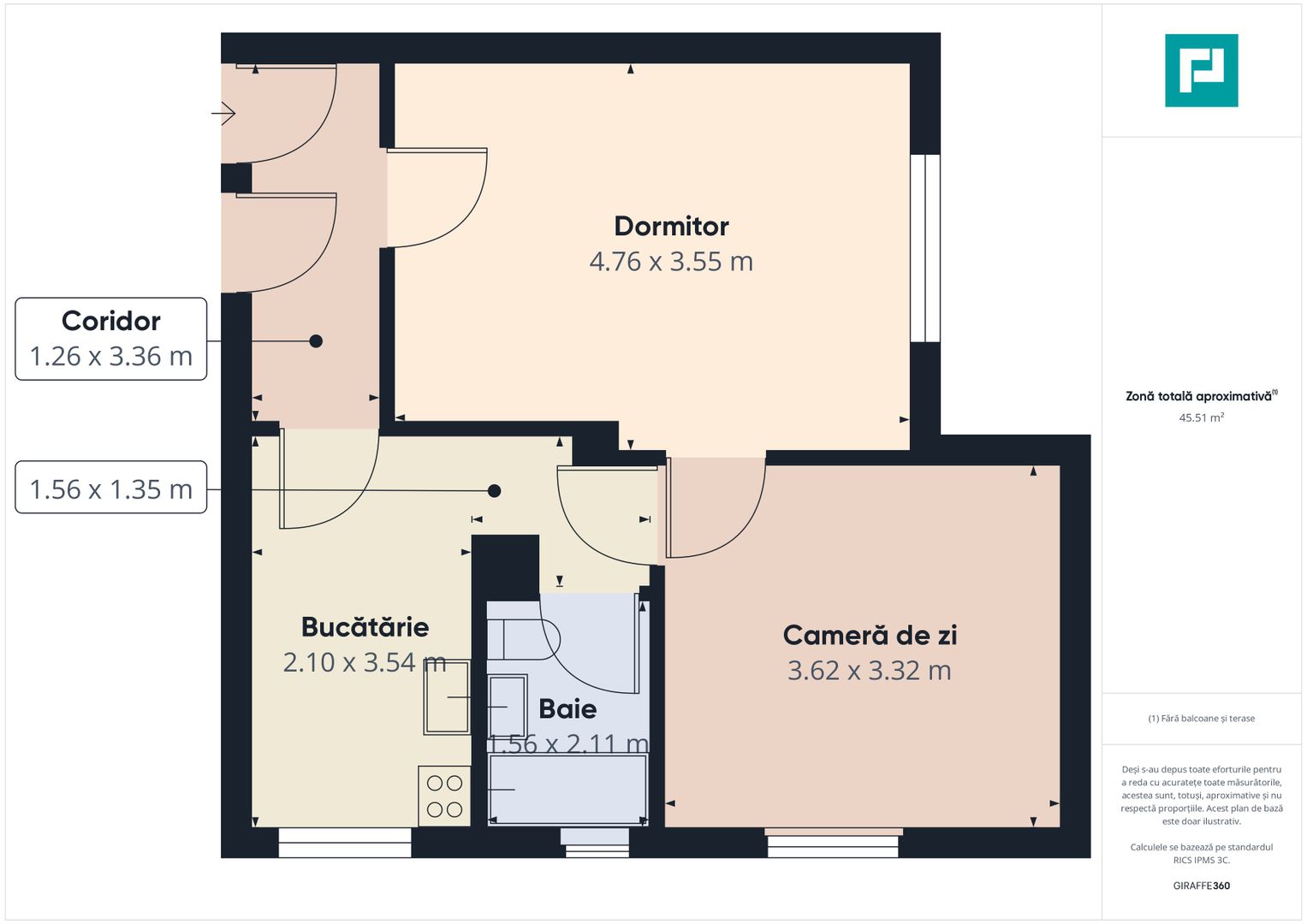 Apartament cu 2 camere central lângă Piața Mică - Poză 7