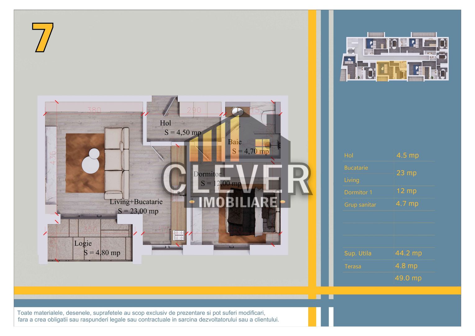 Apartament 2 camere, Comision 0%, metrou Teclu - Pallady - Schiță 12