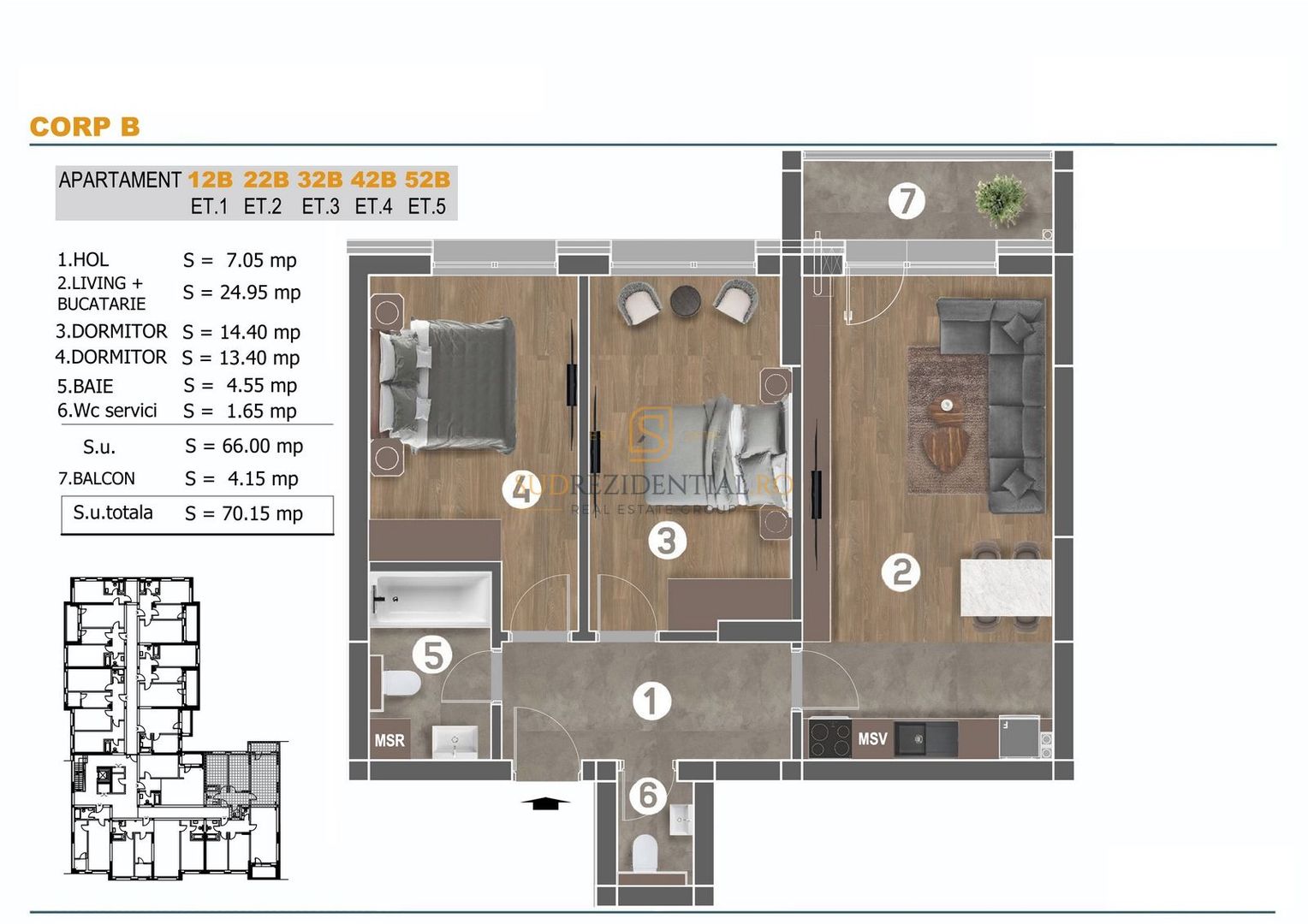 Comision 0! - Apartament 3 camere, bloc nou, zona Bd. Brancoveanu - Schiță 6