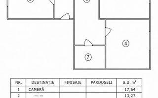 Apartament 4 camere Mobilat Metrou 1 Decembrie 1918 - Schiță 9