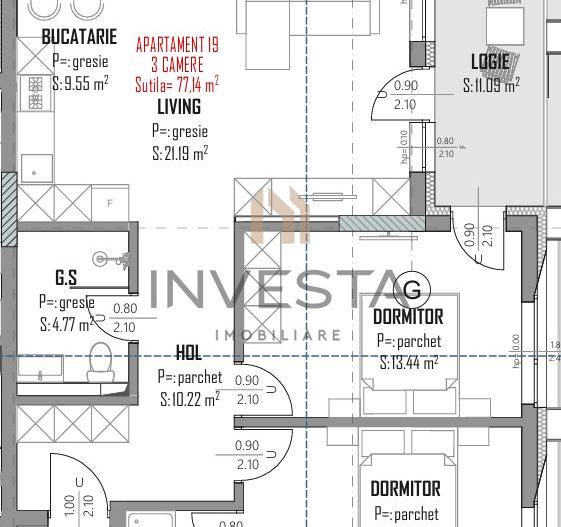 Apartament spatios/Bloc premium/Aurel Vlaicu - Schiță 5