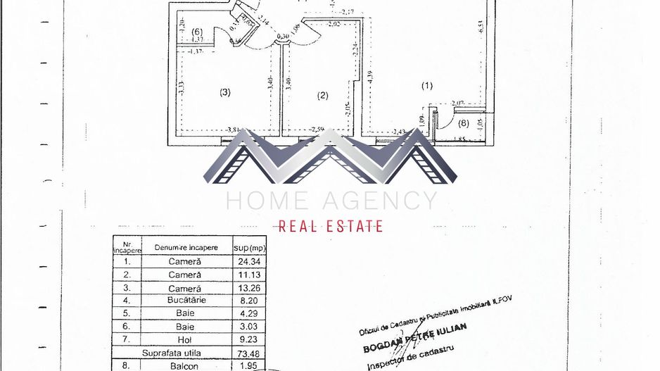 Apartament 3 camere Otopeni central | mobilat, utilat | lângă piață - Schiță 12