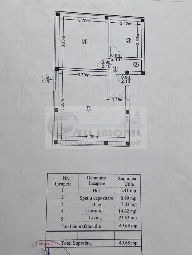 Apartament 2 camere mobilat - Lac Rediu - 70.000 euro ! - Schiță 7