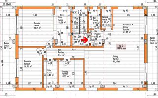 Penthouse 150 mp utili+ terase 200 mp+ 2 parcari subterane +curte 120 mp - Schiță 22