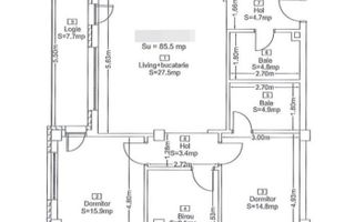 Apartament cu 4 camere /85.5mp/zona Sub Cetate. - Poză 2