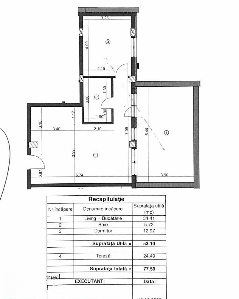 Apartament 2 Camere | Terasa 24 mp | Zona BT Arena si Cluj Arena - Schiță 11