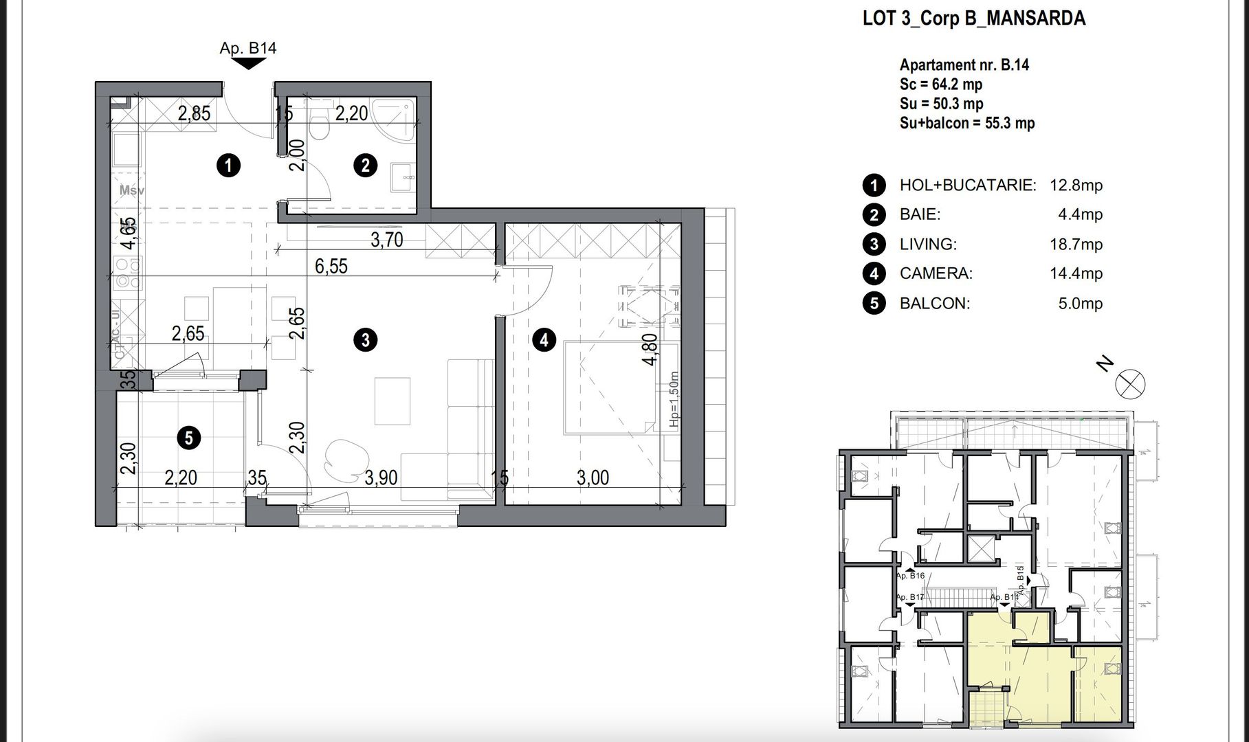 Apartment bloc nou cu lift si loc de parcare inclus - Poză 2